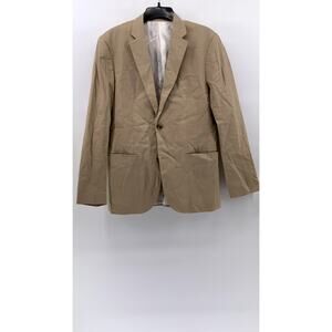 H&M Men's Tan Slim-Fit Solid Two-Button Linen Blend Blazer SZ 40R